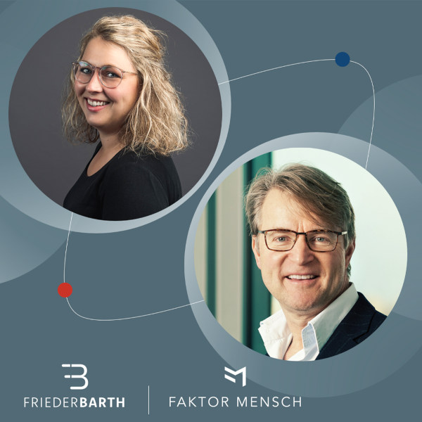 Strategisches HR-Webinar von FRIEDERBARTH und Faktor Mensch mit zwei Referierenden zu zukunftsorientierter Personalarbeit und HR-Transformation.
